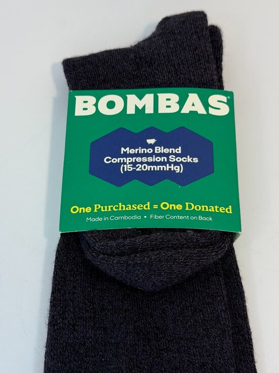 Bombas Accessories - Bombas Merino Blend Compression Socks 15-20 mmHg Size Medium M Knee High Gray